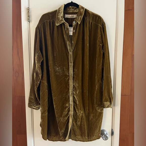 Free People Dresses & Skirts - Free People Cozy Velvet Shirt Dress